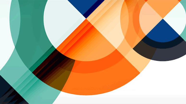 Abstract image of circles transfroming in colour